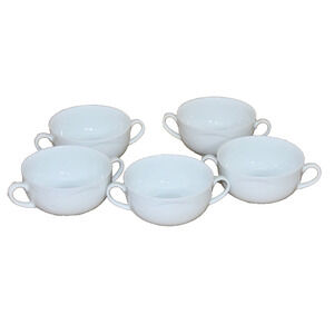 Kaiser Fine Porcelain Germany Domino White Cream Soup Bowls X5